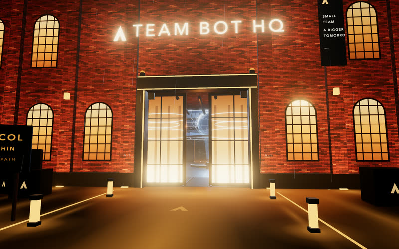 The entrance as built, captured from the running build
