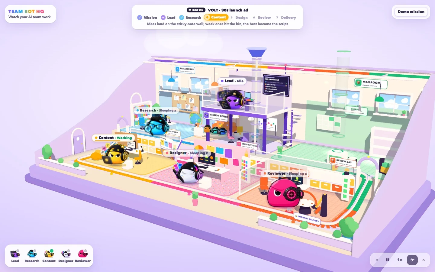 TeamBot HQ from an orbit angle